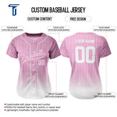 Pink Gradient Pinstripe Custom Full Button Baseball Jersey for Women